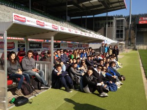 students in stadium